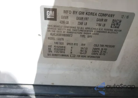 2017 Buick Encore Preferred z USA, uszkodzony, nr VIN KL4CJASB1HB090672